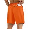 image:imageMAGCOMSEN Mens Hiking Shorts 7 Quick Dry Lightweight 3 Zipper Pockets Summer Workout Gym Athletic Running Shorts MenOrange