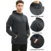 image:imageMAGCOMSEN Mens Hoodies Fleece Lined Casual Athletic Sweatshirts Pullover with Kangaroo PocketDark Grey