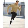 image:imageMAGCOMSEN Mens Hoodies Fleece Lined Casual Athletic Sweatshirts Pullover with Kangaroo PocketKhaki