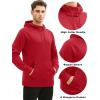 image:imageMAGCOMSEN Mens Hoodies Fleece Lined Casual Athletic Sweatshirts Pullover with Kangaroo PocketRed