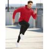 image:imageMAGCOMSEN Mens Hoodies Fleece Lined Casual Athletic Sweatshirts Pullover with Kangaroo PocketRed