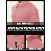 image:imageMAGCOMSEN Mens Polo Shirt Quick Dry Performance Short Sleeve Tactical Shirts Pique Jersey Golf Shirt11 Grey Pink