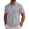 image:imageMAGCOMSEN Mens Polo Shirts Short Sleeve Dry Fit Moisture Wicking Golf Polos UPF 50 Casual Collared TShirtLight Grey