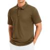 image:imageMAGCOMSEN Mens Polo Shirts Short Sleeve Golf Quick Dry Collared Moisture Wicking Athletic Performance PolosWolf Brown