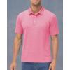 image:imageMAGCOMSEN Mens Polo Shirts Short Sleeve Moisture Wicking Performance Collared Shirt 3 Button Casual Work Golf Polos1 Pink