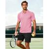 image:imageMAGCOMSEN Mens Polo Shirts Short Sleeve Moisture Wicking Performance Collared Shirt 3 Button Casual Work Golf Polos1 Pink