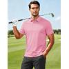 image:imageMAGCOMSEN Mens Polo Shirts Short Sleeve Moisture Wicking Performance Collared Shirt 3 Button Casual Work Golf Polos1 Pink