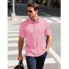 image:imageMAGCOMSEN Mens Polo Shirts Short Sleeve Moisture Wicking Performance Collared Shirt 3 Button Casual Work Golf Polos1 Pink