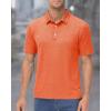 image:imageMAGCOMSEN Mens Polo Shirts Short Sleeve Moisture Wicking Performance Collared Shirt 3 Button Casual Work Golf Polos2 Orange