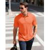 image:imageMAGCOMSEN Mens Polo Shirts Short Sleeve Moisture Wicking Performance Collared Shirt 3 Button Casual Work Golf Polos2 Orange
