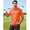 image:imageMAGCOMSEN Mens Polo Shirts Short Sleeve Moisture Wicking Performance Collared Shirt 3 Button Casual Work Golf Polos2 Orange