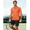 image:imageMAGCOMSEN Mens Polo Shirts Short Sleeve Moisture Wicking Performance Collared Shirt 3 Button Casual Work Golf Polos2 Orange