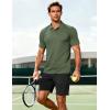 image:imageMAGCOMSEN Mens Polo Shirts Short Sleeve Moisture Wicking Performance Collared Shirt 3 Button Casual Work Golf Polos4 Army Green