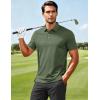 image:imageMAGCOMSEN Mens Polo Shirts Short Sleeve Moisture Wicking Performance Collared Shirt 3 Button Casual Work Golf Polos4 Army Green