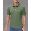 image:imageMAGCOMSEN Mens Polo Shirts Short Sleeve Moisture Wicking Performance Collared Shirt 3 Button Casual Work Golf Polos4 Army Green