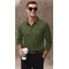 image:imageMAGCOMSEN Mens Polo Shirts with Pocket Long Sleeve Golf Quick Dry Shirts Performance Athletic Work Casual Collared ShirtArmy Green