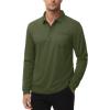 image:imageMAGCOMSEN Mens Polo Shirts with Pocket Long Sleeve Golf Quick Dry Shirts Performance Athletic Work Casual Collared ShirtArmy Green