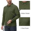 image:imageMAGCOMSEN Mens Polo Shirts with Pocket Long Sleeve Golf Quick Dry Shirts Performance Athletic Work Casual Collared ShirtArmy Green