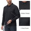 image:imageMAGCOMSEN Mens Polo Shirts with Pocket Long Sleeve Golf Quick Dry Shirts Performance Athletic Work Casual Collared ShirtBlack