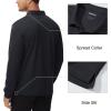 image:imageMAGCOMSEN Mens Polo Shirts with Pocket Long Sleeve Golf Quick Dry Shirts Performance Athletic Work Casual Collared ShirtBlack