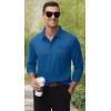 image:imageMAGCOMSEN Mens Polo Shirts with Pocket Long Sleeve Golf Quick Dry Shirts Performance Athletic Work Casual Collared ShirtBlue Green
