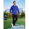 image:imageMAGCOMSEN Mens Polo Shirts with Pocket Long Sleeve Golf Quick Dry Shirts Performance Athletic Work Casual Collared ShirtBright Blue