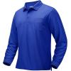 image:imageMAGCOMSEN Mens Polo Shirts with Pocket Long Sleeve Golf Quick Dry Shirts Performance Athletic Work Casual Collared ShirtBright Blue