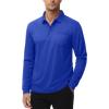 image:imageMAGCOMSEN Mens Polo Shirts with Pocket Long Sleeve Golf Quick Dry Shirts Performance Athletic Work Casual Collared ShirtBright Blue