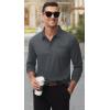 image:imageMAGCOMSEN Mens Polo Shirts with Pocket Long Sleeve Golf Quick Dry Shirts Performance Athletic Work Casual Collared ShirtDark Grey