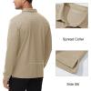 image:imageMAGCOMSEN Mens Polo Shirts with Pocket Long Sleeve Golf Quick Dry Shirts Performance Athletic Work Casual Collared ShirtKhaki