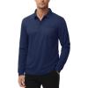 image:imageMAGCOMSEN Mens Polo Shirts with Pocket Long Sleeve Golf Quick Dry Shirts Performance Athletic Work Casual Collared ShirtNavy