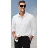 image:imageMAGCOMSEN Mens Polo Shirts with Pocket Long Sleeve Golf Quick Dry Shirts Performance Athletic Work Casual Collared ShirtWhite