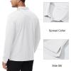image:imageMAGCOMSEN Mens Polo Shirts with Pocket Long Sleeve Golf Quick Dry Shirts Performance Athletic Work Casual Collared ShirtWhite