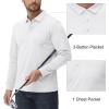 image:imageMAGCOMSEN Mens Polo Shirts with Pocket Long Sleeve Golf Quick Dry Shirts Performance Athletic Work Casual Collared ShirtWhite