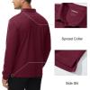 image:imageMAGCOMSEN Mens Polo Shirts with Pocket Long Sleeve Golf Quick Dry Shirts Performance Athletic Work Casual Collared ShirtWine Red