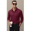 image:imageMAGCOMSEN Mens Polo Shirts with Pocket Long Sleeve Golf Quick Dry Shirts Performance Athletic Work Casual Collared ShirtWine Red