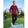 image:imageMAGCOMSEN Mens Polo Shirts with Pocket Long Sleeve Golf Quick Dry Shirts Performance Athletic Work Casual Collared ShirtWine Red