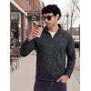 image:imageMAGCOMSEN Mens Quarter Zip Pullover Long Sleeve Fleece Lined Sweatshirts 14 Zip Golf Sweater Winter CasualBlack
