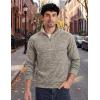 image:imageMAGCOMSEN Mens Quarter Zip Pullover Long Sleeve Fleece Lined Sweatshirts 14 Zip Golf Sweater Winter CasualKhaki