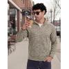 image:imageMAGCOMSEN Mens Quarter Zip Pullover Long Sleeve Fleece Lined Sweatshirts 14 Zip Golf Sweater Winter CasualKhaki