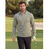 image:imageMAGCOMSEN Mens Quarter Zip Pullover Long Sleeve Fleece Lined Sweatshirts 14 Zip Golf Sweater Winter CasualKhaki