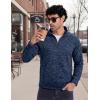 image:imageMAGCOMSEN Mens Quarter Zip Pullover Long Sleeve Fleece Lined Sweatshirts 14 Zip Golf Sweater Winter CasualNavy