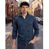 image:imageMAGCOMSEN Mens Quarter Zip Pullover Long Sleeve Fleece Lined Sweatshirts 14 Zip Golf Sweater Winter CasualNavy