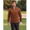 image:imageMAGCOMSEN Mens Quarter Zip Pullover Long Sleeve Fleece Lined Sweatshirts 14 Zip Golf Sweater Winter CasualRed