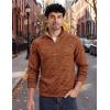 image:imageMAGCOMSEN Mens Quarter Zip Pullover Long Sleeve Fleece Lined Sweatshirts 14 Zip Golf Sweater Winter CasualRed