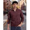 image:imageMAGCOMSEN Mens Quarter Zip Pullover Long Sleeve Fleece Lined Sweatshirts 14 Zip Golf Sweater Winter CasualWine Red