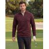 image:imageMAGCOMSEN Mens Quarter Zip Pullover Long Sleeve Fleece Lined Sweatshirts 14 Zip Golf Sweater Winter CasualWine Red