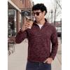 image:imageMAGCOMSEN Mens Quarter Zip Pullover Long Sleeve Fleece Lined Sweatshirts 14 Zip Golf Sweater Winter CasualWine Red