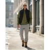 image:imageMAGCOMSEN Mens Sweatshirt Crewneck Thermal Sherpa Lined Sweatshirts Warm Winter Casual TopsArmy Green