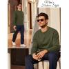 image:imageMAGCOMSEN Mens Sweatshirt Crewneck Thermal Sherpa Lined Sweatshirts Warm Winter Casual TopsArmy Green